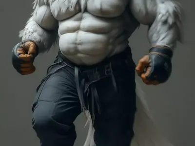 Anthropomorphic Eagle Character Warrior Muscular Bird-Man  Low-poly 3D model