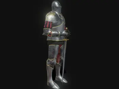 Decorative Knight armor Low-poly 3D model