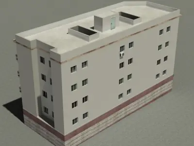 Building apartment Low-poly 3D model