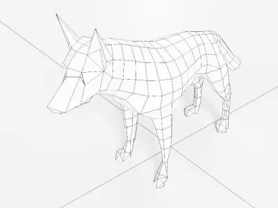 Wolf toon 3d model  Low-poly 3D model