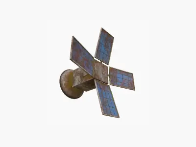 Satellite G11 Destroyed - SciFi Space Design Low-poly 3D model