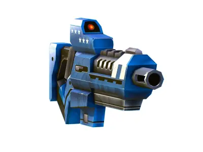 LowPoly Sci-Fi Cartoon Assault Rifle Future Low-poly 3D model