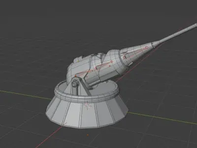 Muunilinst Planetary defense cannon RIGGED 3D model