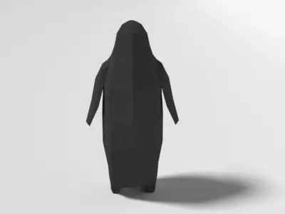 Low Poly Cartoon Penguin Low-poly 3D model