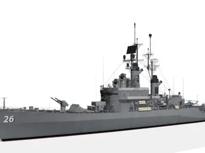 CG 26 USS Belknap Low-poly 3D model