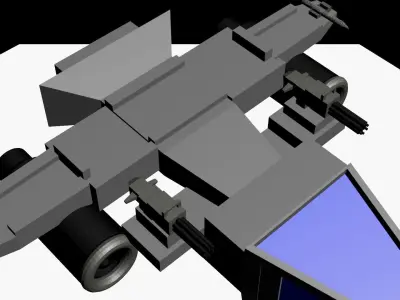  spaceship Low-poly 3D model