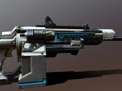 Futuristic Sub-machine Gun Free low-poly 3D model