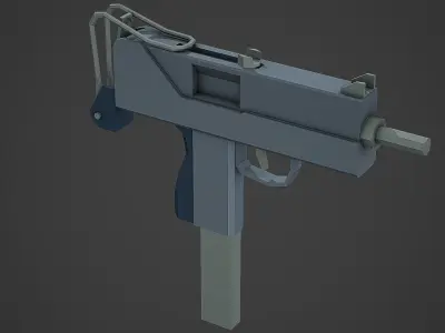 Stylized Mac-10 SMG Low Poly Mobile Ready Low-poly 3D model