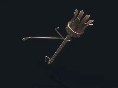 Medieval Torch metall Low-poly 3D model