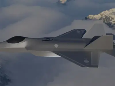 KAI KF-21 BORAMAE 5TH GEN FIGHTER JET Low-poly 3D model