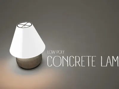 Low Poly Concrete Lamp Free low-poly 3D model