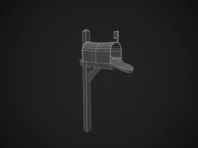 Cartoon Mailbox Low-poly 3D model purchase
