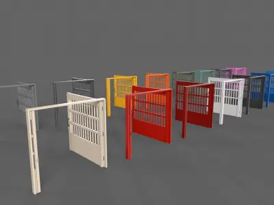 PBR Metal Gate B5 Low-poly 3D model