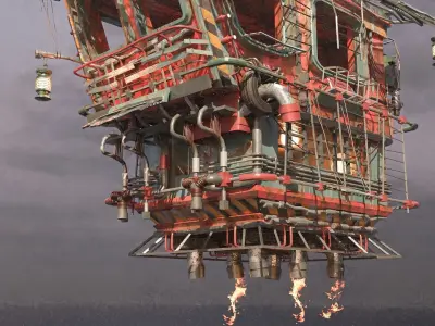 Junk Aircraft Plane Low-poly 3D model