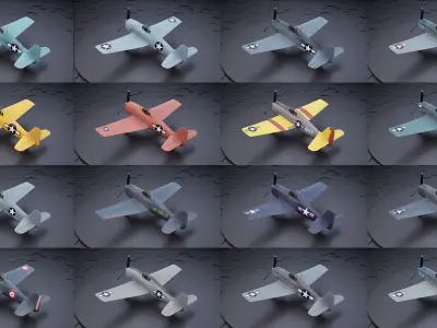 Grumman F6F Hellcat - Highpoly I Multiple Livery 3D model