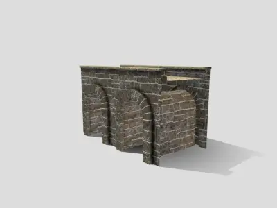 Medieval Stone Bridge Low-poly 3D model