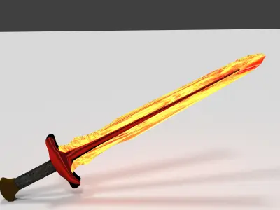 Fire Sword Free low-poly 3D model purchase
