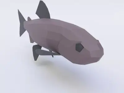 Amemasu Fish low poly 3d model  Low-poly 3D model