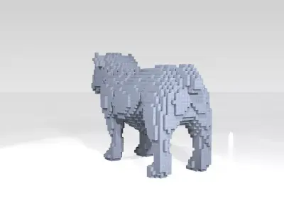 Bulldog Voxel 3D model