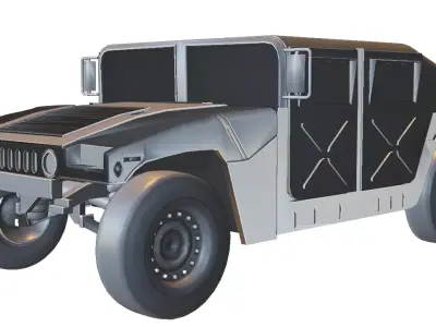 Military Humvee Vehicle Low-poly 3D model