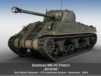 Sherman MK VC Firefly - Spitfire 3D model