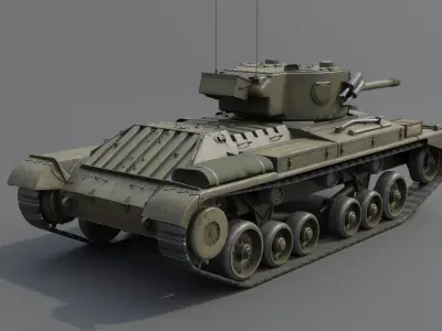 Valentine Mk IX Infantry Tank Low-poly 3D model