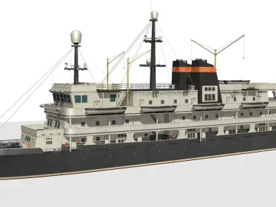 old steamboat Low-poly 3D model
