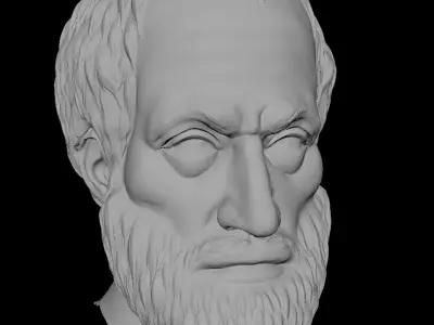 greek philosopher aristotle face sculpt 3D model