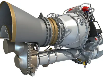 Turboshaft Helicopter Engine 3D model