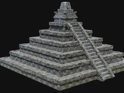 CELTIC ANCIENT PYRAMID PYRAMIDS TEMPLE RUINS RUINED COLLECTION Low-poly 3D model