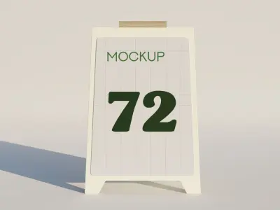 Sidewalk Folding Billboard 3D Model Low-poly 3D model