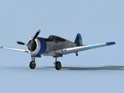 Curtiss H-75C Mohawk V15 Argentina 3D model
