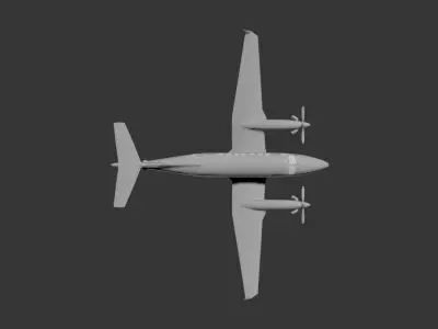 3D model of an airplane Low-poly 3D model