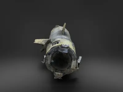 Destroyed OTR-21 SS-21 Scarab Tochka-U P2 Photoscan Game Ready Low-poly 3D model