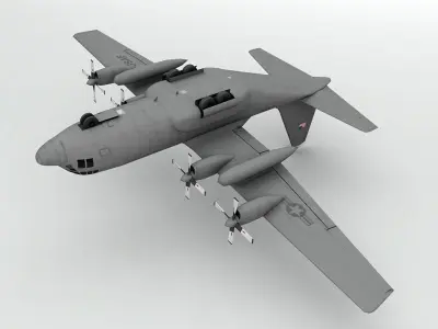 Lockheed C130 Hercules Military Aircraft Low-poly 3D model