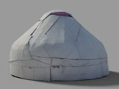 Yurtt yurt made out of cloth Low-poly 3D model