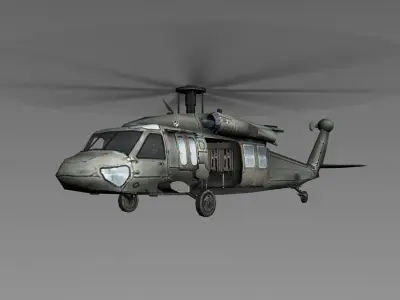 Black Hawk UH-60 Low poly Flying Low-poly 3D model
