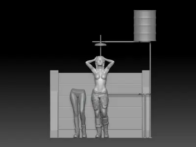 MILITARY girlfriend TAKE A SHOWER 3D print model