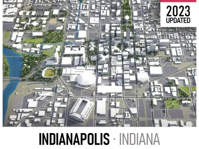 Indianapolis - 3D City Low-poly 3D model