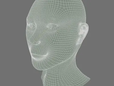 Female Athlete Head 3D model