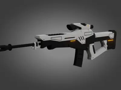 Sci-Fi Rifle Gun - Low Poly - Game Ready - PBR Low-poly 3D model