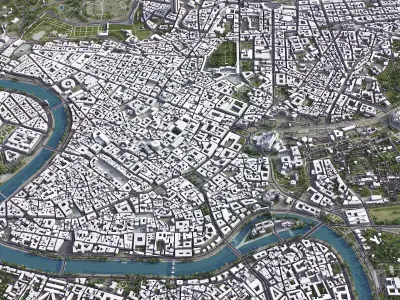 Rome - city center Low-poly 3D model