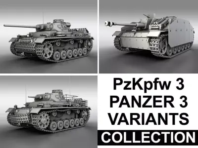 PzKpfw 3 - Panzer 3 - Collection 3D model