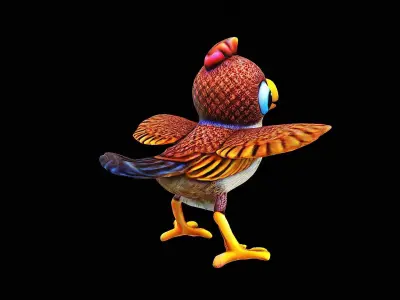 cartoon bird 3D model