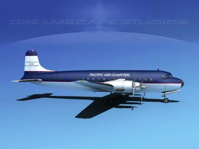 Douglas DC-7B Pacifica Air Charter 3D model