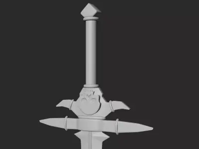 Stylized Sword of the Lich Glowing Fantasy Undead Weapon Low-poly 3D model