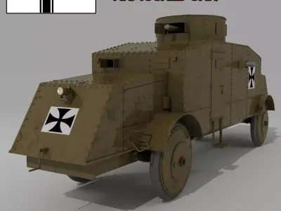 BUSSING A5P GERMAN ARMOURED CAR 3D model