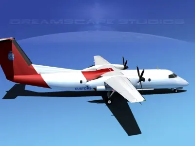 DeHavilland DHC-8-Q300 Australia Customs 3D model