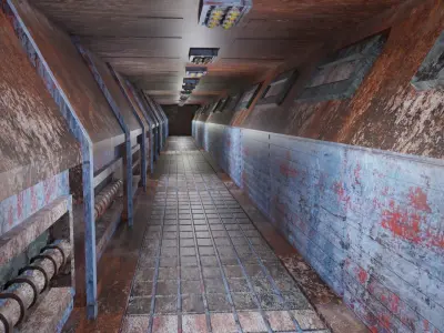 Dirty Tunnel Low-poly 3D model