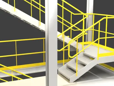 Industrial Metal Hangar 3D model 001 3D model